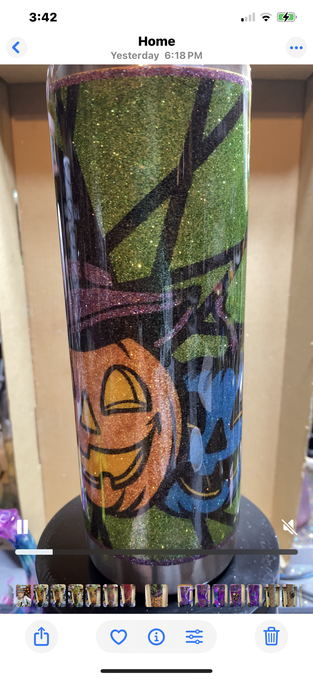 20oz Glitter Jack-o’-lantern Tumbler