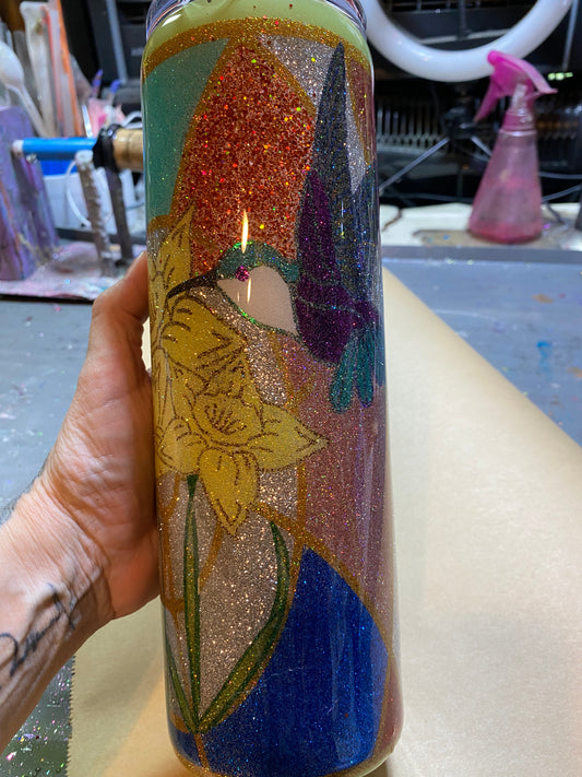 30oz Hummingbird Glitter Tumbler